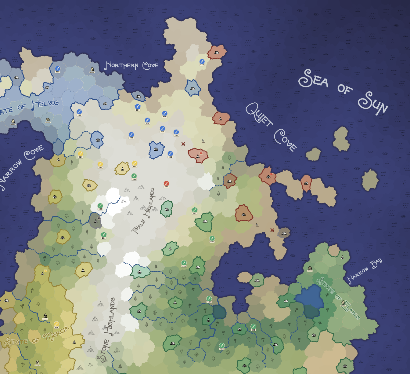 Several realms deploy armies around the mountains